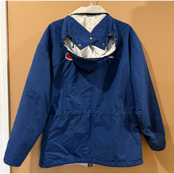 Vintage Champion Jacket Hoodie Medium Parka Zip Snap Closure Fully Lined Blue - Picture 8 of 14